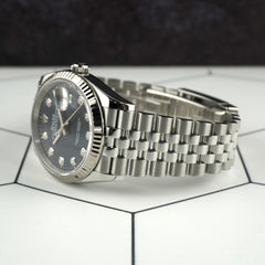 Rolex Datejust 36mm Motif Diamond Dial Fluted Jubilee Men's Watch 126234