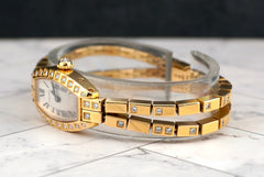 Cartier 27mm Lanières Tonneau 18K Yellow Gold Diamond Ladies Watch 2563