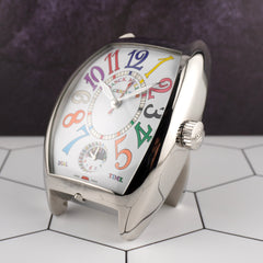 Franck Muller Dual Time Alarm Desk Clock Box Papers Ref- REVPMCURCOL AC