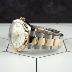 Rolex Datejust 41mm 18K Yellow Gold & Steel Silver Dial Oyster Watch 126333