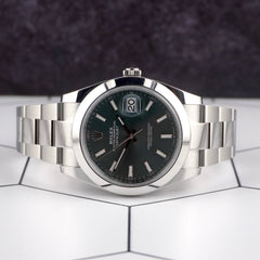 Rolex Datejust 41mm Mint Green Dial Oyster Steel Men's Watch 126300