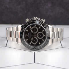 Rolex Daytona 40mm Stainless Steel Black Dial Smooth Oyster Watch 116500LN