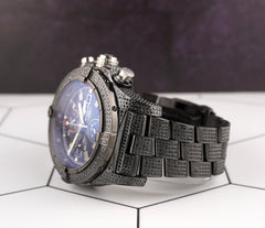 Breitling Super Avenger 48mm 8ct Iced out Black Dial Steel Mens Watch A13370