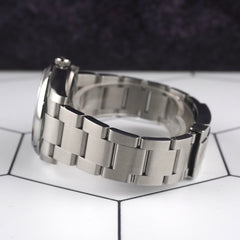 Rolex 34mm Oyster Perpetual Blue Dial Steel Men's Watch with Card 114200