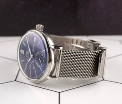 IWC 45mm Portofino Hand Wound Eight Days Blue Dial Steel Men's Watch IW510116