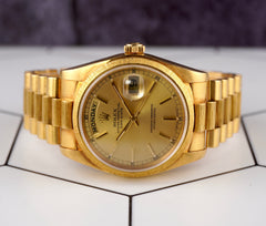 Rolex President Day-Date 36mm 18K Yellow Gold Bark Finish Mens Watch 18078