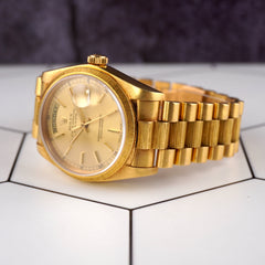 Rolex President Day-Date 36mm 18K Yellow Gold Bark Finish Mens Watch 18078