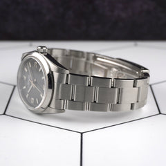 Rolex Oyster Perpetual 31mm Black Dial Steel Ladies Watch 77080 Papers