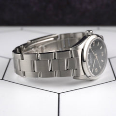 Rolex Oyster Perpetual 31mm Black Dial Steel Ladies Watch 77080 Papers