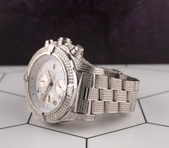 Breitling Super Avenger 48mm 10ct Iced out Diamonds Steel Mens Watch A13370