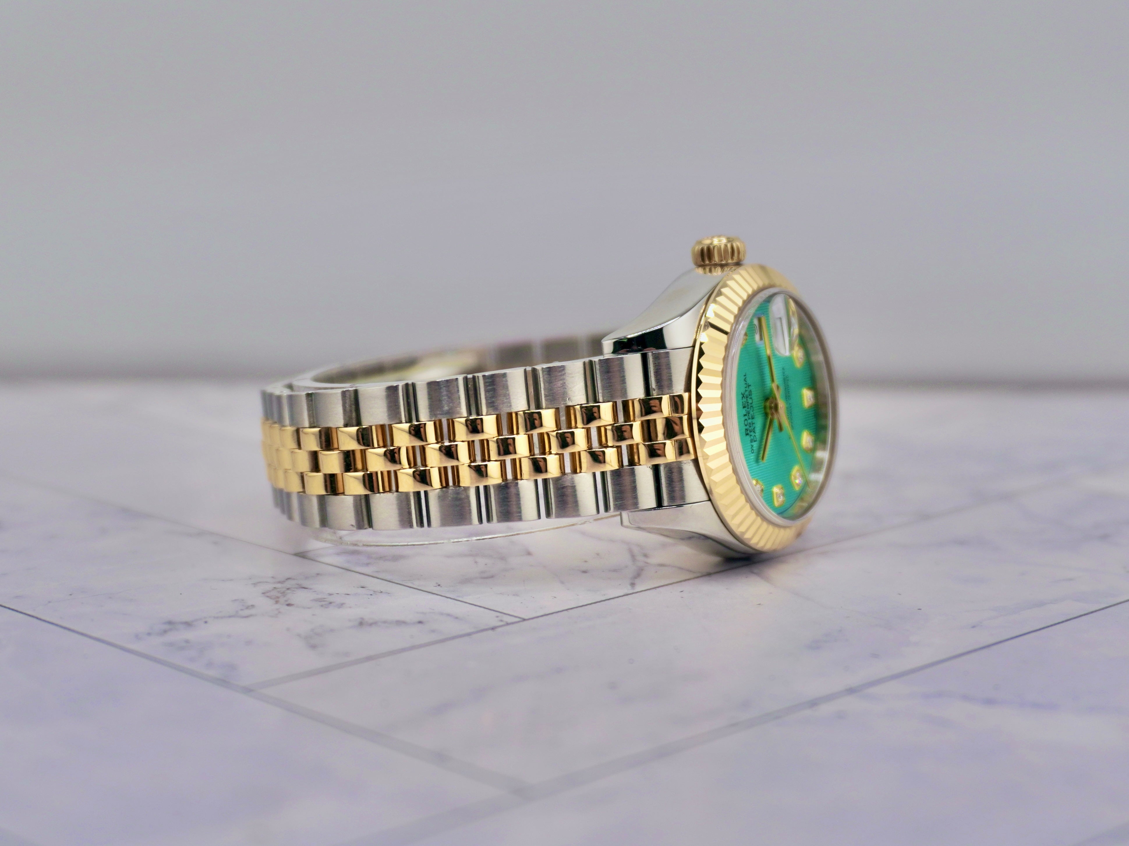 Rolex 28mm Datejust Lady Stainless Steel & Yellow Gold Mint Green