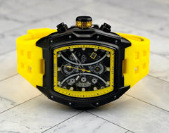 IceTime 45mm Men's Yellow Black Dial Steel Mens Watch 0.10ct Diamonds IT24