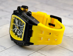 IceTime 45mm Men's Yellow Black Dial Steel Mens Watch 0.10ct Diamonds IT24