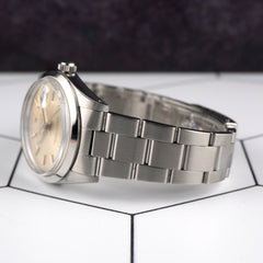 Rolex 34mm Oyster Perpetual Date Gold Dial Steel Men's Watch 15000 Papers