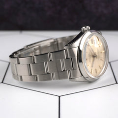 Rolex 34mm Oyster Perpetual Date Gold Dial Steel Men's Watch 15000 Papers