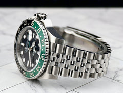 Rolex 40mm GMT MasterII Sprite Green/Black Bezel Steel Mens Watch 126720VTNR