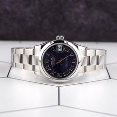 Rolex Datejust 31mm Blue Dial Oyster Band Steel Ladies Watch 278240 With Card