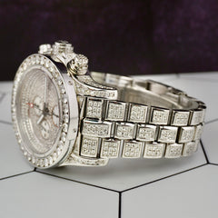 Breitling Super Avenger 48mm 20ct Iced out Diamonds Steel Mens Watch A13370