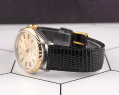 Rolex 34mm Oyster Perpetual 18K Yellow Gold & Steel Vintage Mens Watch Ref 1005