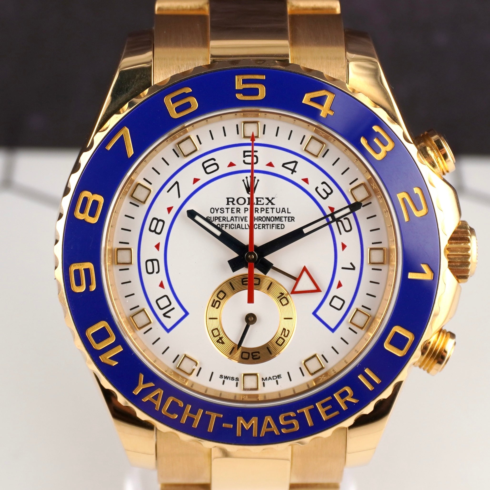 Rolex Yacht-Master II 44mm Oyster Perpetual 18k Yellow Gold White