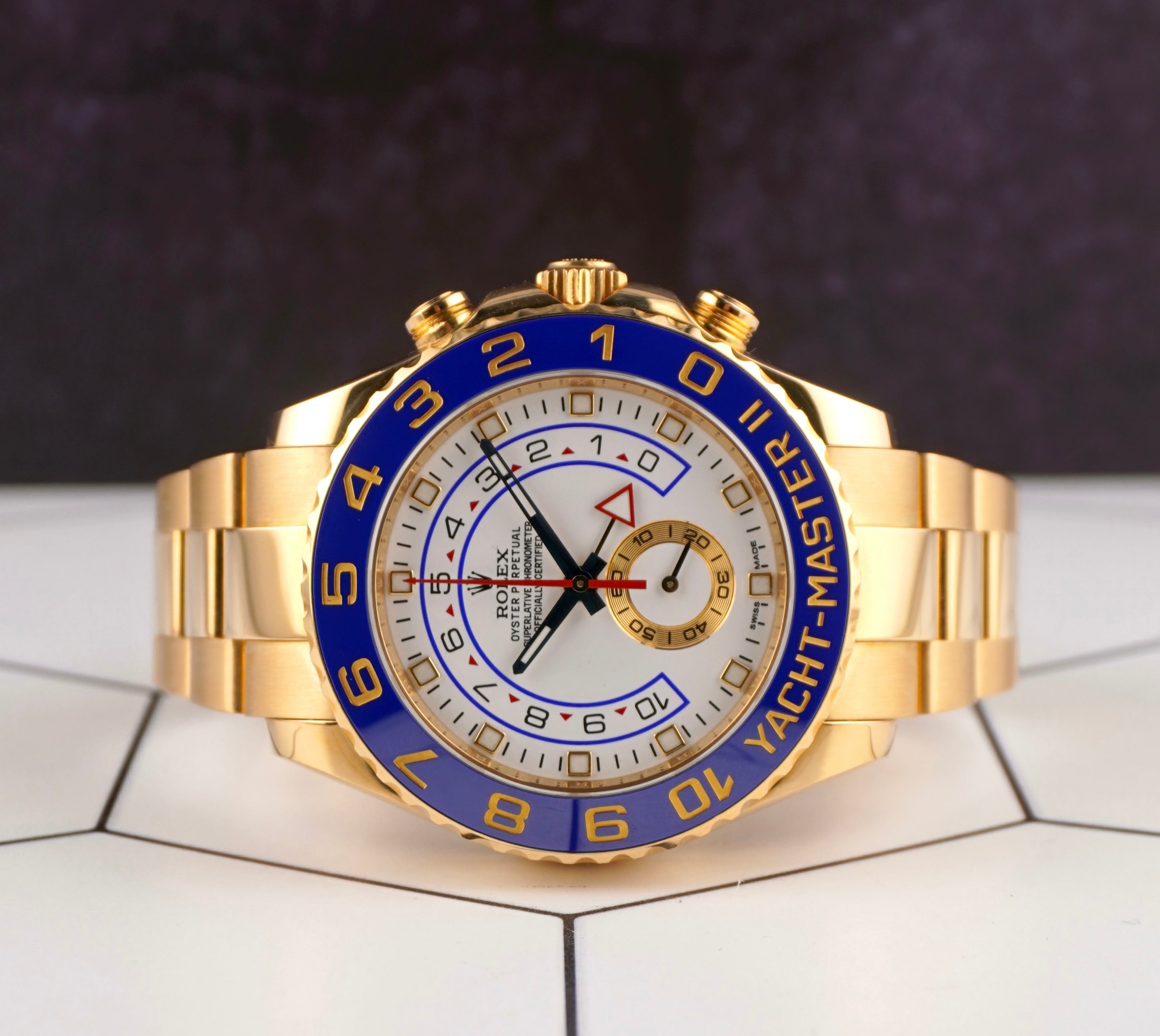 ROLEX Yacht-Master II 掛時計 (ゴールド) Rolex Yacht-Master II 44mm Oyster Perpetual 18k Yellow Gold White