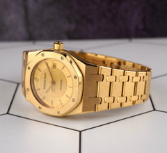 Audemars Piguet Royal Oak 33mm 18k Yellow Gold 50th Anniversary Watch 15050BA