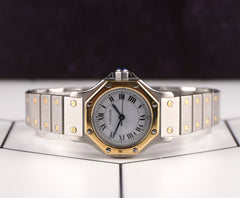 Cartier Santos Octagon 24mm Two-Tone White Dial Steel Watch AC9.80GR