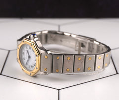 Cartier Santos Octagon 24mm Two-Tone White Dial Steel Watch AC9.80GR