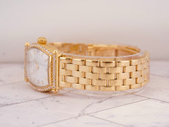 Audemars Piguet 19mm Carnegie 18k YG White Dial Diamond Bezel Ladies Watch