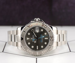 Rolex 37mm Yacht-master Midsize Steel Platinum Bezel Men's Watch 268622