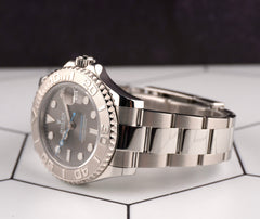 Rolex 37mm Yacht-master Midsize Steel Platinum Bezel Men's Watch 268622