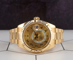 Rolex Sky-Dweller 42mm 18K Yellow Gold Gold Arabic Dial Men's Watch 326938