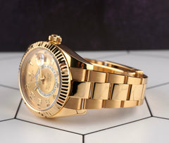 Rolex Sky-Dweller 42mm 18K Yellow Gold Gold Arabic Dial Men's Watch 326938