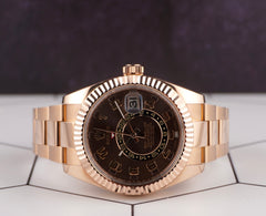 Rolex Sky-Dweller 42mm 18K Rose Gold Chocolate Dial Men's Watch 326935
