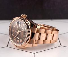 Rolex Sky-Dweller 42mm 18K Rose Gold Chocolate Dial Men's Watch 326935