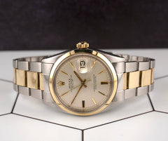 Rolex Vintage 36mm Datejust Mens Yellow Gold & Steel Watch Oyster Silver 1600