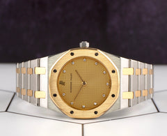 Audemars Piguet 33mm Royal Oak 2-Tone Unisex Gold Dial Quartz Watch 56303SA