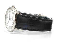 Breguet 33mm Classic 18K White Gold Silver Dial Leather Watch 3290BB/12/286
