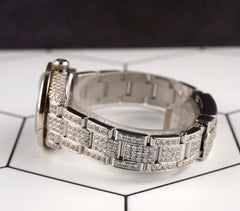 Rolex 26mm Datejust Black Sunbeam Dial 10ct Iced Out Diamonds Watch Ref 179174