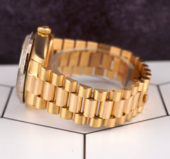 Rolex DAY-DATE President 36mm 18K Yellow Gold Mens Watch 2.0ct Diamond Ref 18038