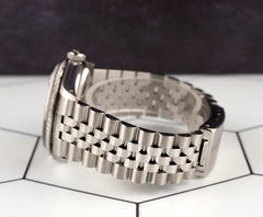 Rolex 36mm Datejust Steel Engine-Turned Jubilee Red Dial Watch 16030