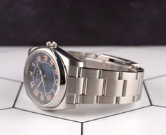 Rolex Air King 34mm Blue Concentric Dial Steel Mens Watch 114200