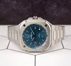 Bell＆Ross 41mm GMT Sky Blue Date Automatic Stainless Steel Men's Watch BR05