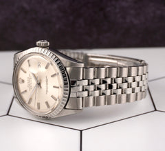 Rolex 36mm Datejust Mens Stainless Steel Watch Fluted Jubilee Silver Dial 1603