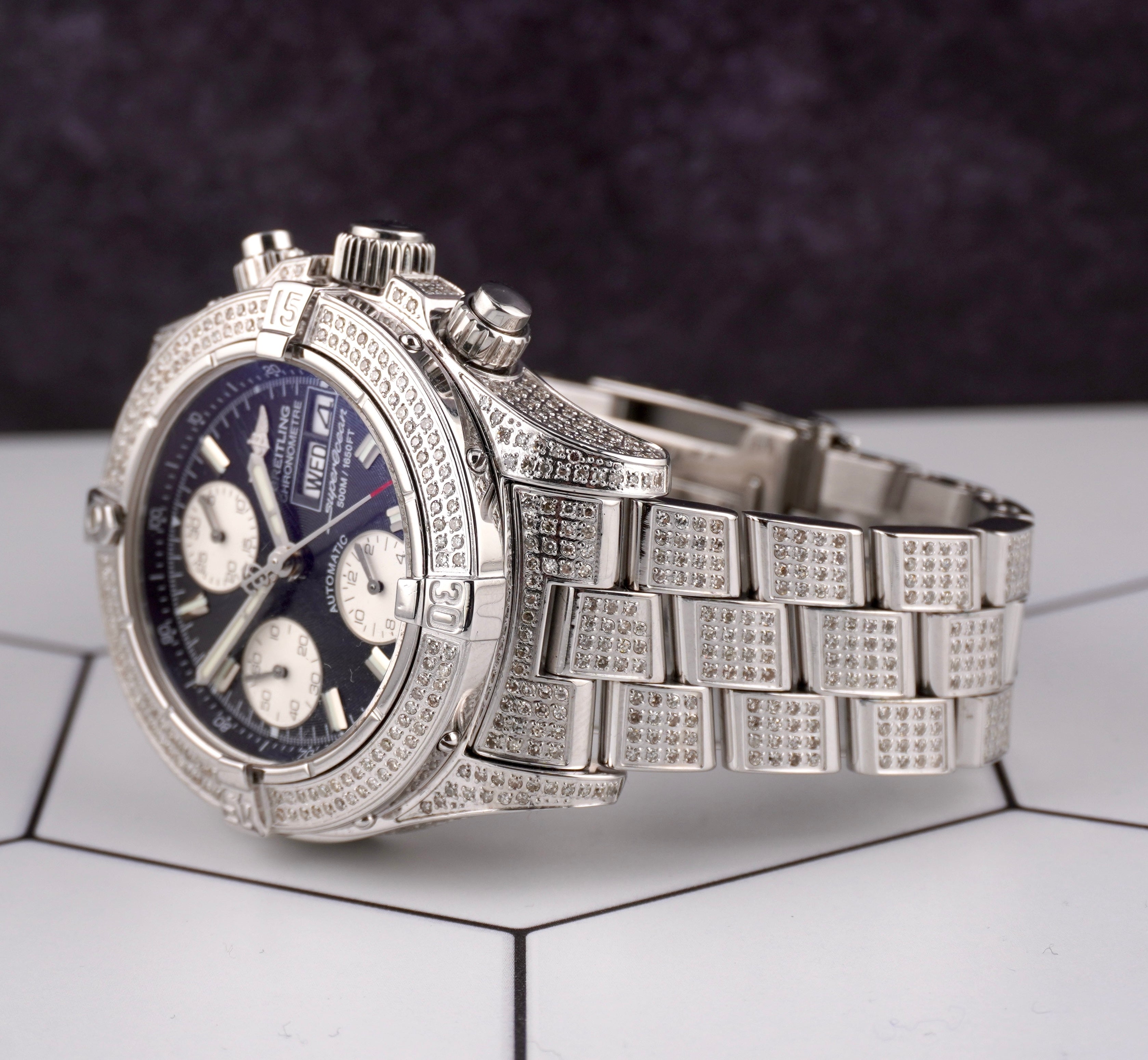 breitling superocean diamond bezel