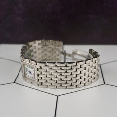 Cartier 21mm Panthere Ruban Mother Of Pearl Dial Quartz Steel Watch 2420