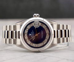 Rolex 31mm Datejust Diamond Dial President Band Platinum Ladies Watch 68246