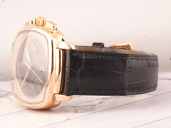 Patek Philippe Chronograph 35.5X40mm 18k RG Leather Band Black Dial 7071R-010
