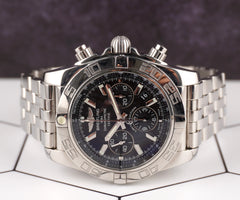 Breitling Chronomat 01 44mm Chronograph Black Dial Auto Steel Men's Watch AB0111