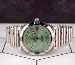 Breitling Chronomat 36mm Green Dial Steel Ladies Watch A10380